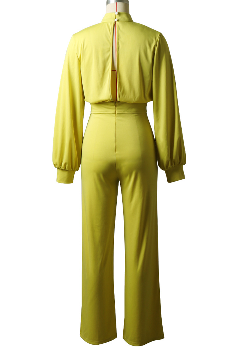 Casual Solid Half A Turtleneck Straight Jumpsuits(3 Colors)