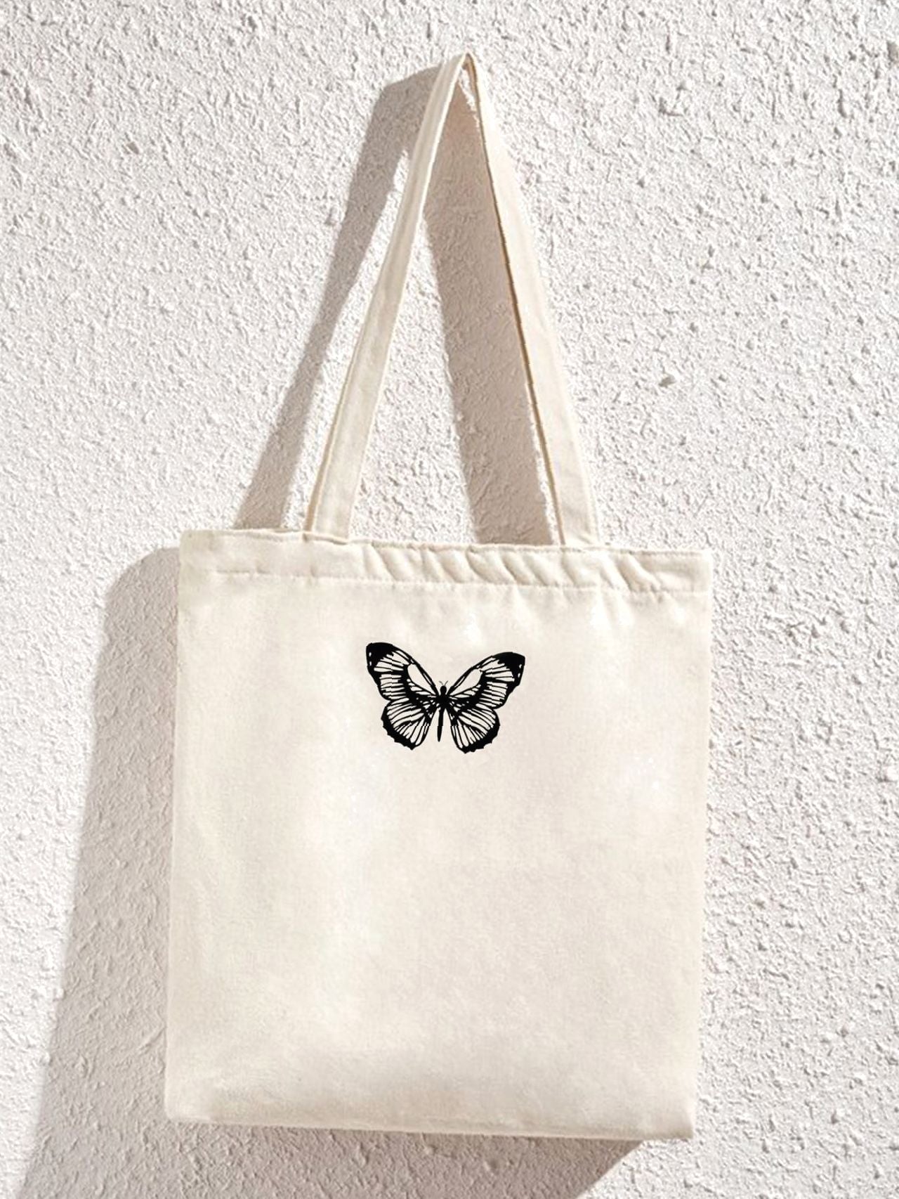 Soufree - Butterfly Graphic Shopper Bag  - Women Tote Bags