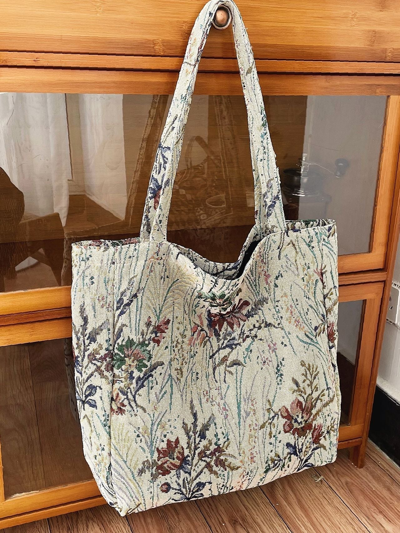 Soufree - Floral Graphic Large Capacity Shopper Bag  - Women Tote Bags