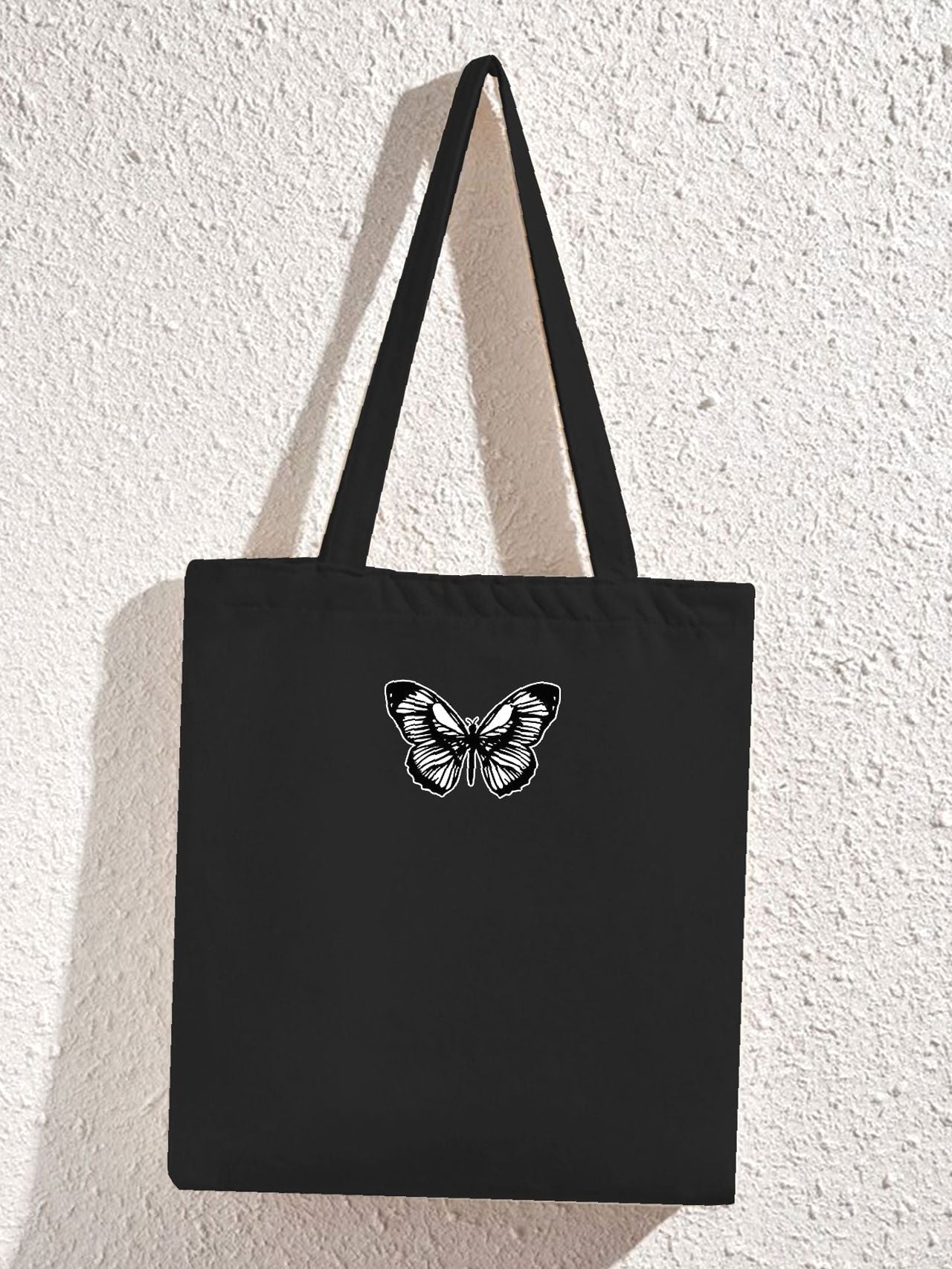 Soufree - Butterfly Graphic Shopper Bag  - Women Tote Bags