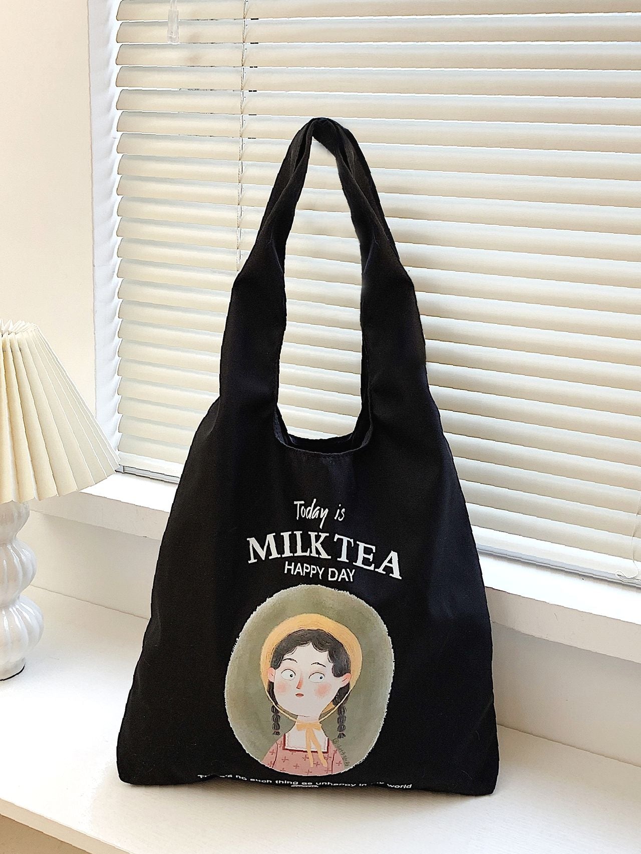 Soufree - Cartoon & Letter Graphic Shoulder Tote Bag  - Women Tote Bags