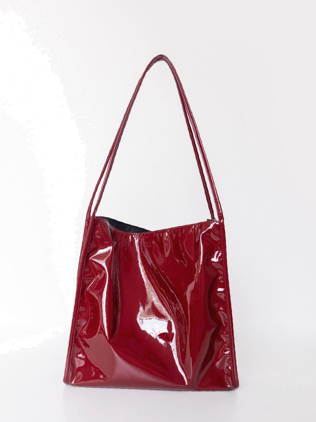 Soufree - Artificial Patent Leather Large Capacity Shoulder Tote Bag  - Women Tote Bags