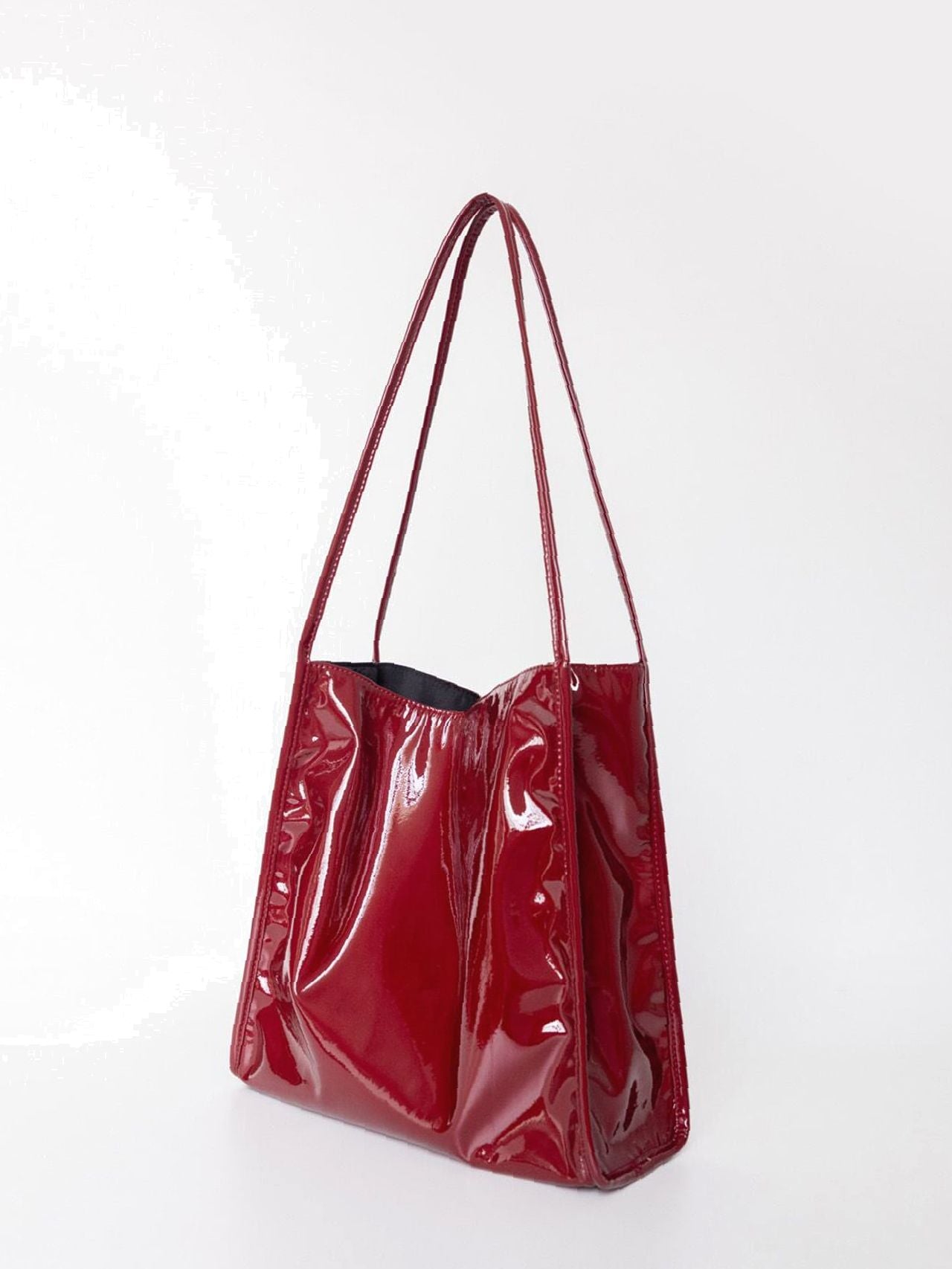 Soufree - Artificial Patent Leather Large Capacity Shoulder Tote Bag  - Women Tote Bags