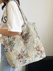 Soufree - Floral Graphic Large Capacity Shopper Bag  - Women Tote Bags