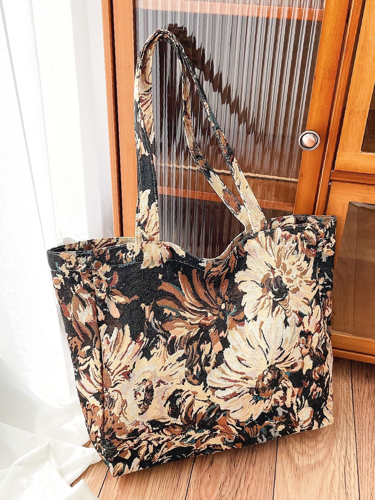 Soufree - Floral Graphic Large Capacity Shopper Bag  - Women Tote Bags