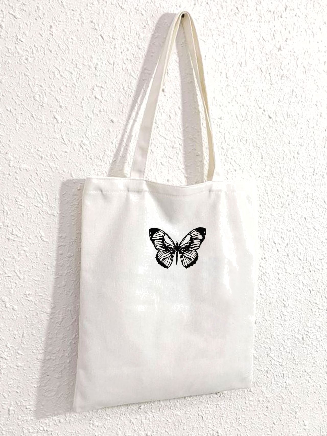 Soufree - Butterfly Graphic Shopper Bag  - Women Tote Bags