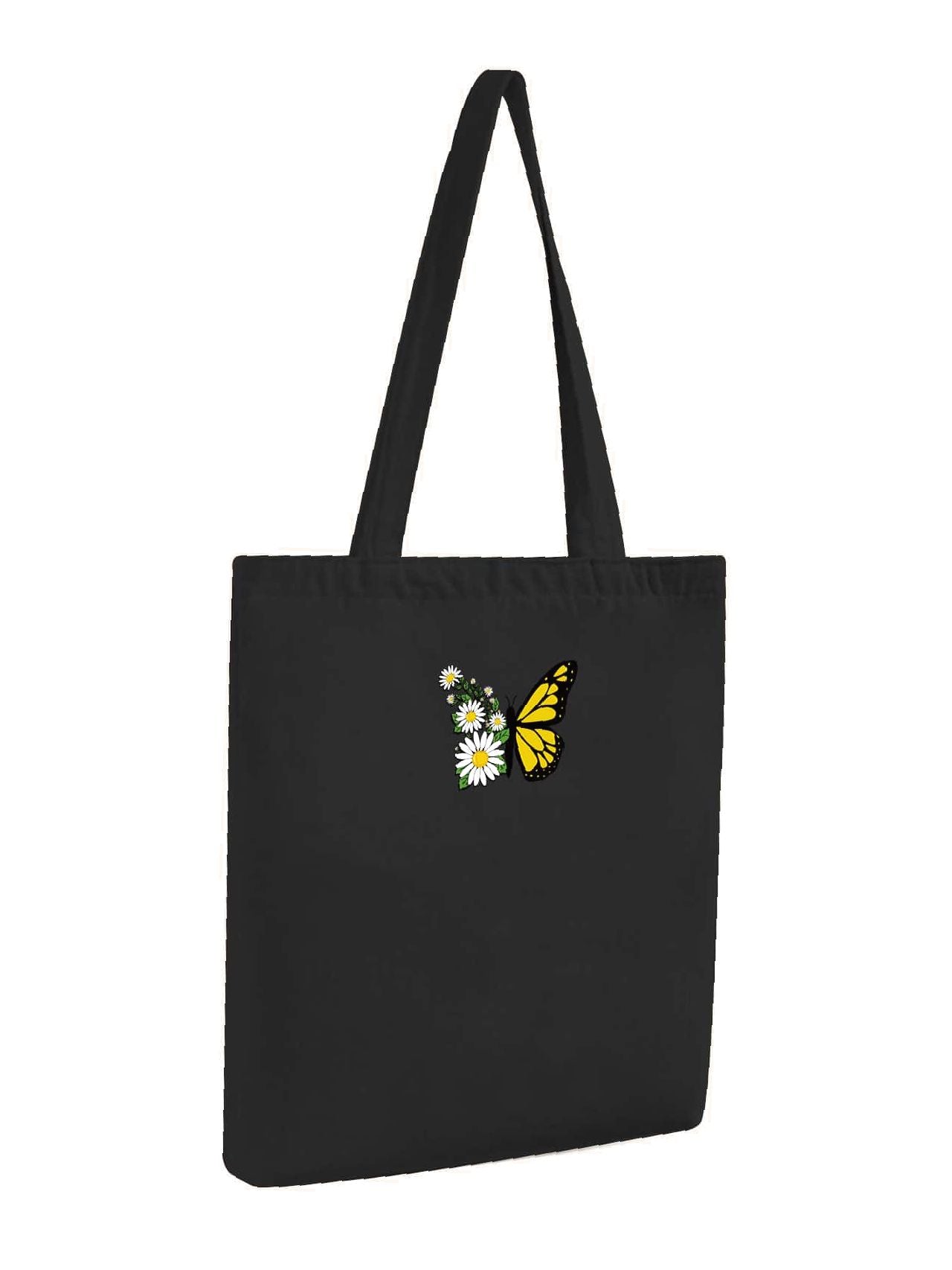 Soufree - Butterfly Graphic Shopper Bag  - Women Tote Bags