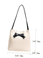 Soufree - Bow Decor Shoulder Tote Bag  - Women Tote Bags