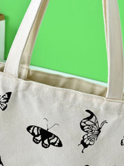 Soufree - Butterfly & Letter Graphic Shoulder Tote Bag  - Women Tote Bags