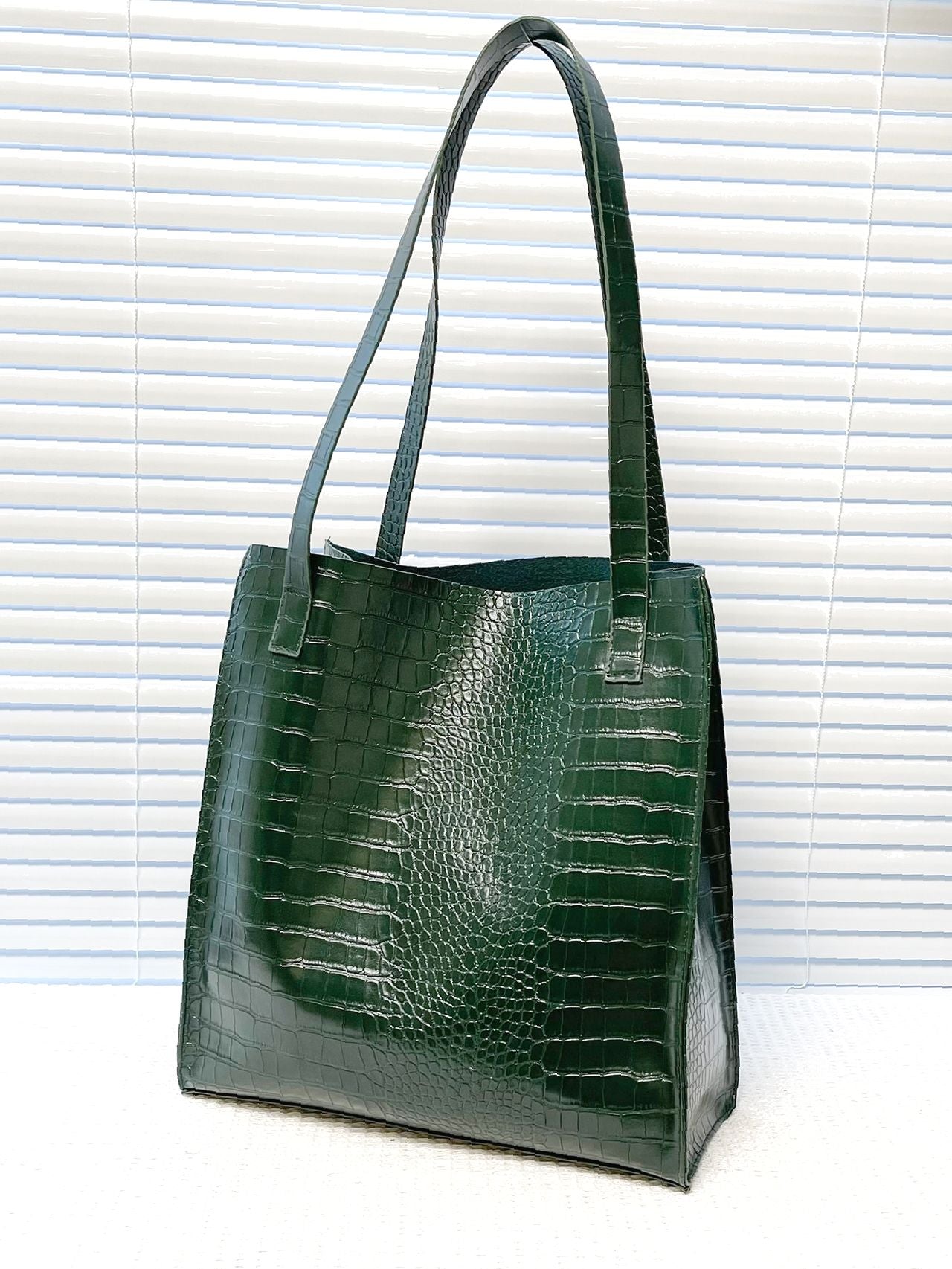 Soufree - Crocodile Embossed Shoulder Tote Bag  - Women Tote Bags