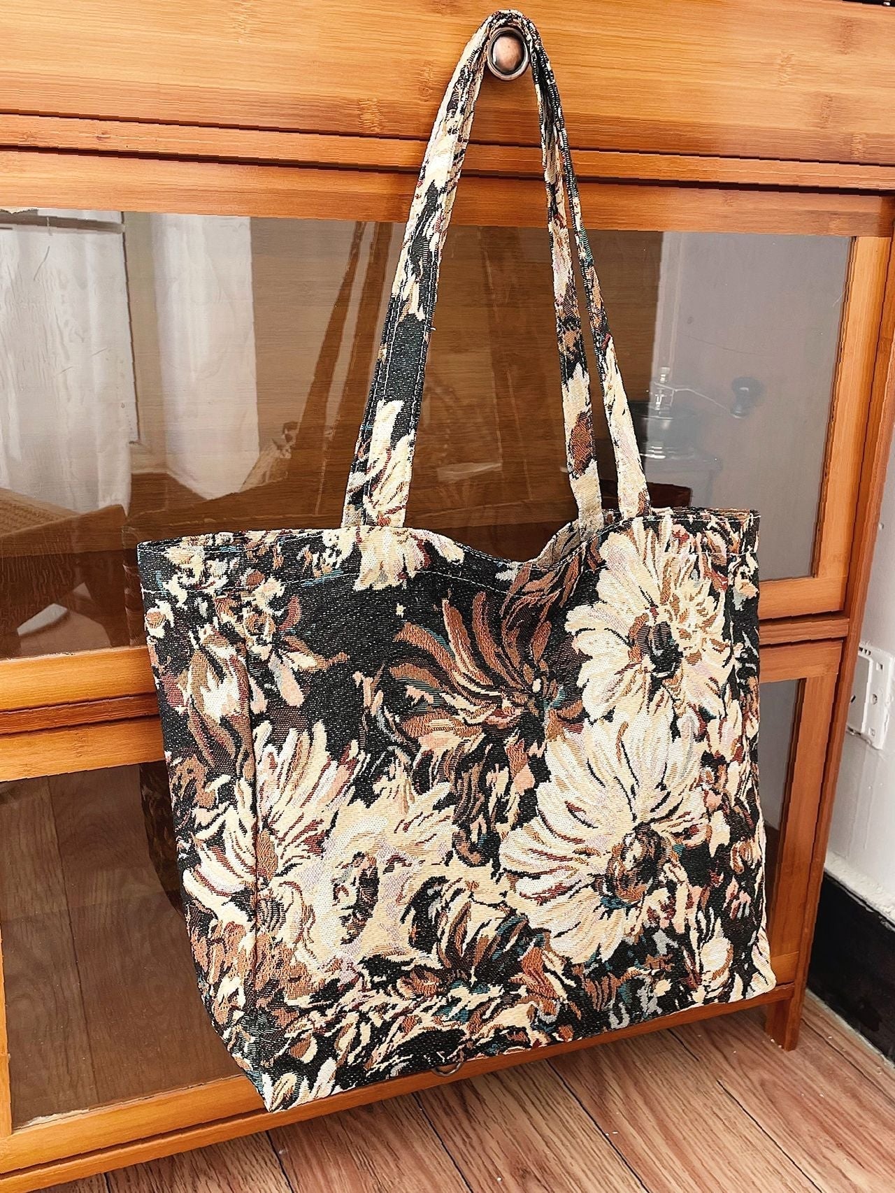 Soufree - Floral Graphic Large Capacity Shopper Bag  - Women Tote Bags