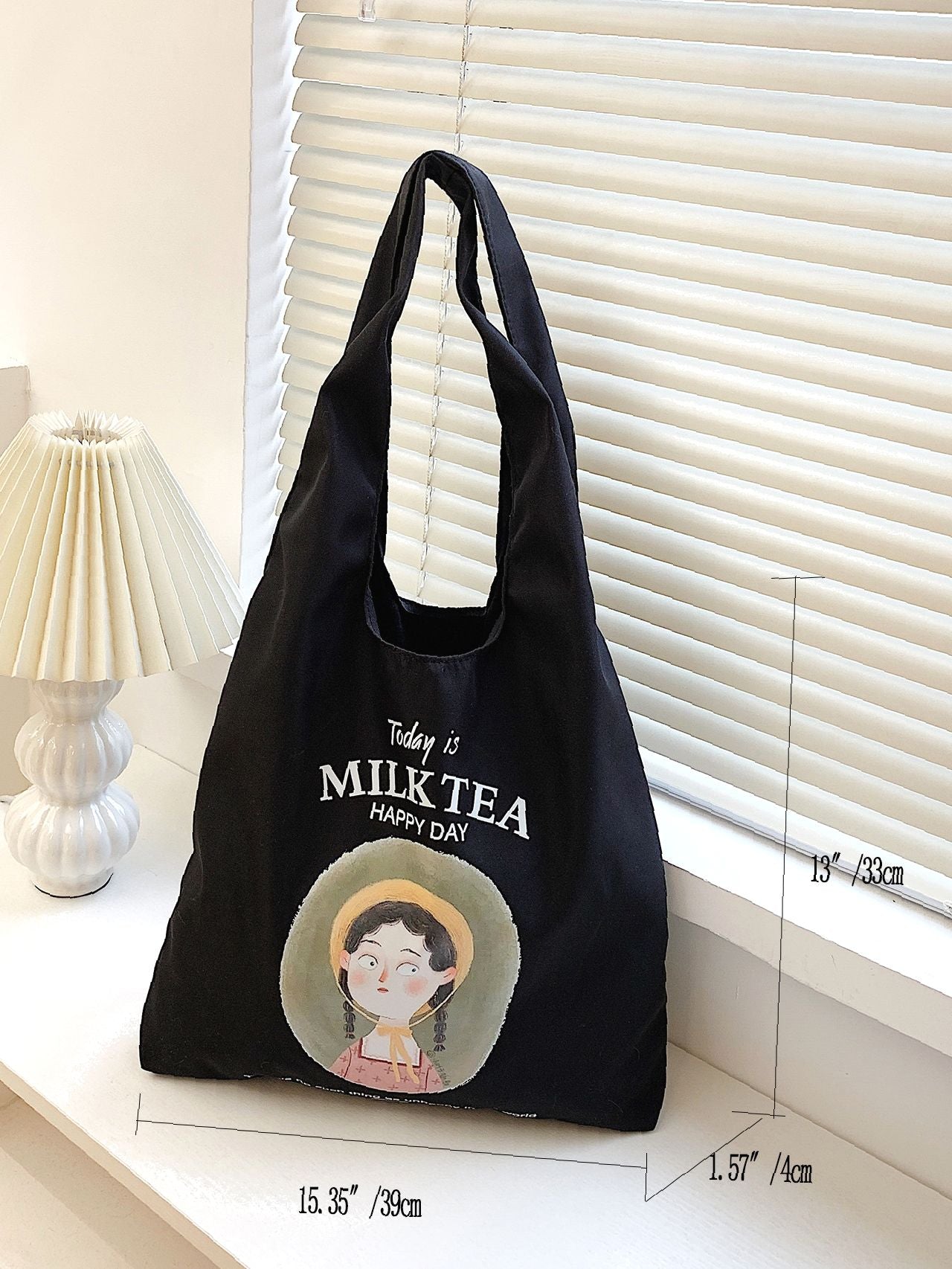 Soufree - Cartoon & Letter Graphic Shoulder Tote Bag  - Women Tote Bags