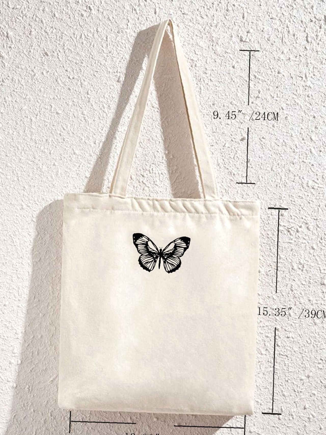 Soufree - Butterfly Graphic Shopper Bag  - Women Tote Bags