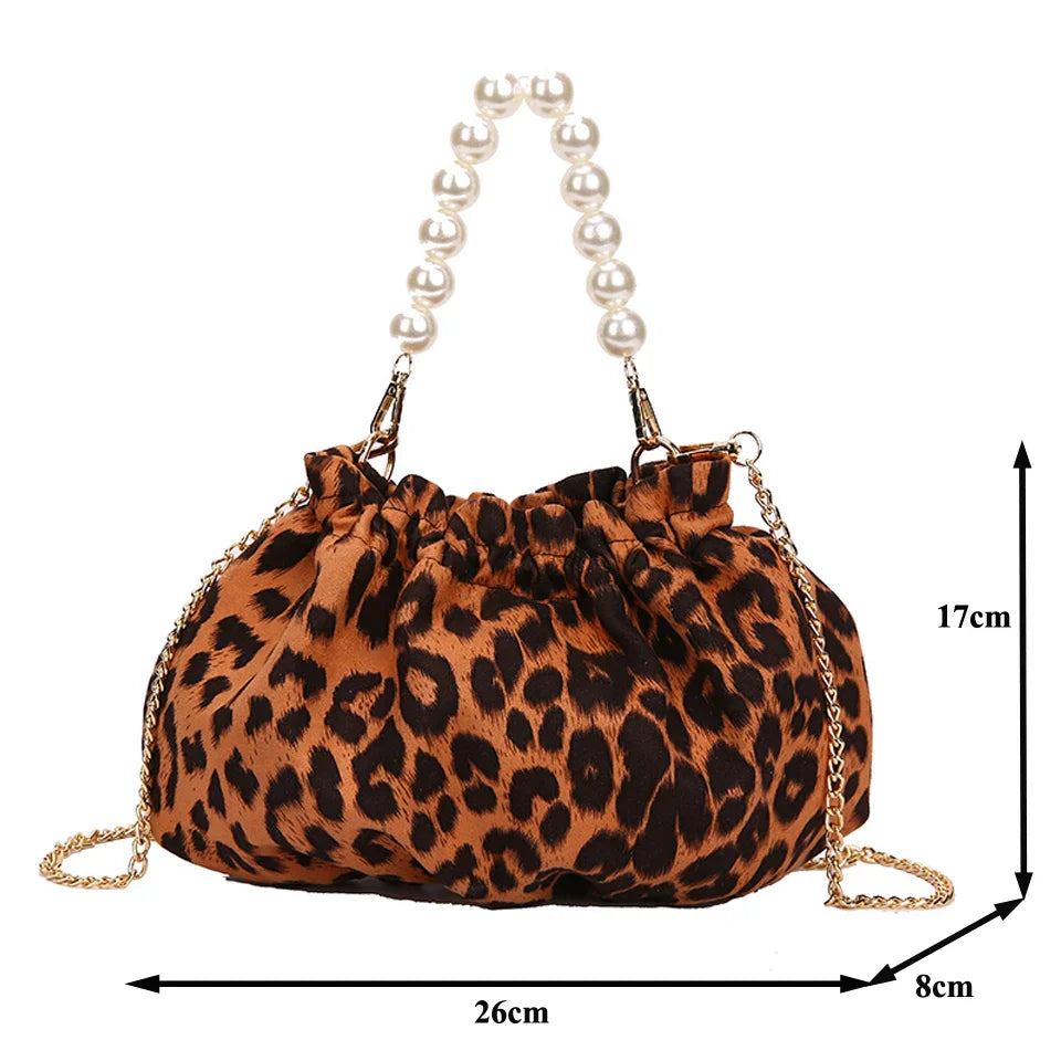 Soufree  -  Tiger/Zebra/Leopard Pattern Shoulder Bags For Women  Sexy Nightclub Girls Crossbody Bag Pearl Bag Chains Hobos Gifts Sac