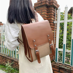 Soufree  -  Preppy style women backpack Large Capacity Laptop Bag Casual School Backpacks for Girls patchwork Travel bags for Female totes