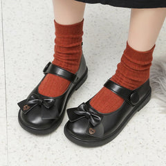 Soufree  -  Casual Ladies Shoes PU Leather Women Flats Mary Jean Shoes Woman Comfortable Slip on Bow Knot Shallow Party Cute Cosplay Shoes