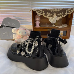 Soufree  -  Japanese Jk Leather Shoes Female Summer Soft Girl Lolita Thick Bottom  Retro Mary Jane Shoes Gothic Punk Style Cosplay Loli