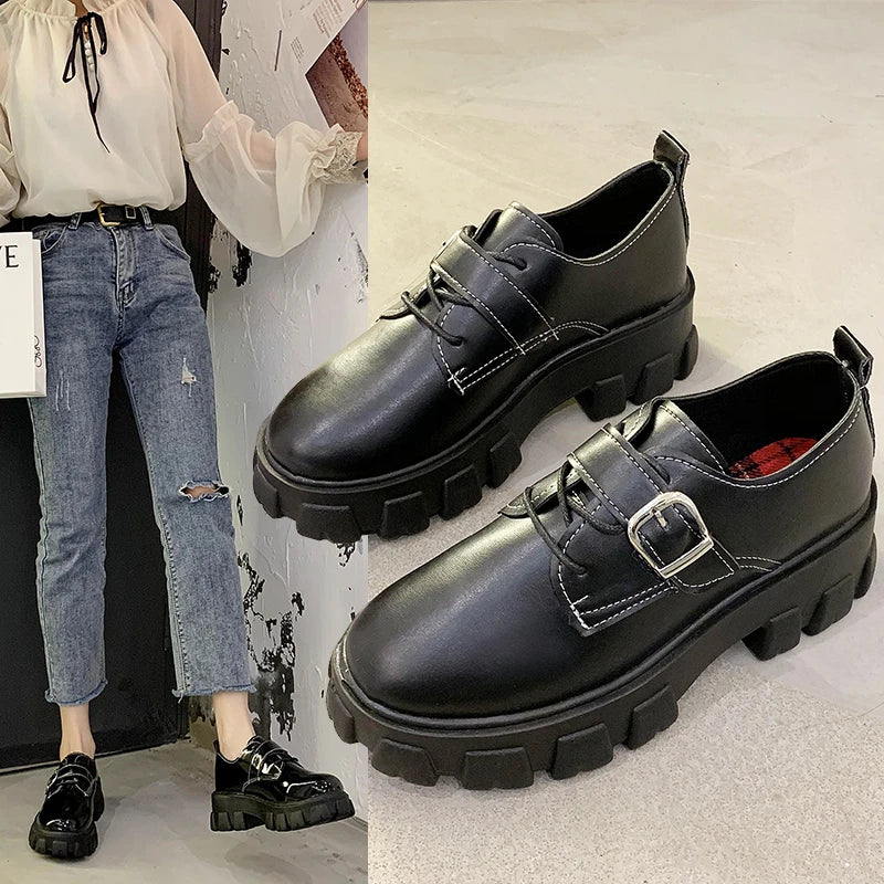 Soufree  -  Womens Loafers Shoes Round Toe Female Footwear Fashion Women's Autumn Oxfords Clogs Platform Soft Casual Sneaker Slip-on