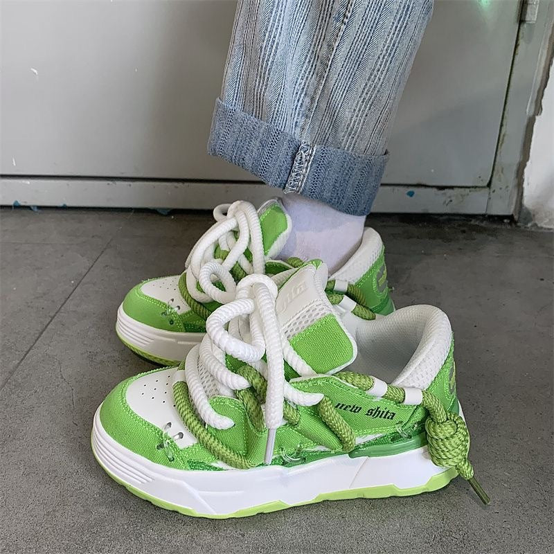 shoes Korean Style New Shoes Women's Daddy Shoes Ins Versatile Student Casual Platform Height Increasing Couple Sneaker Men