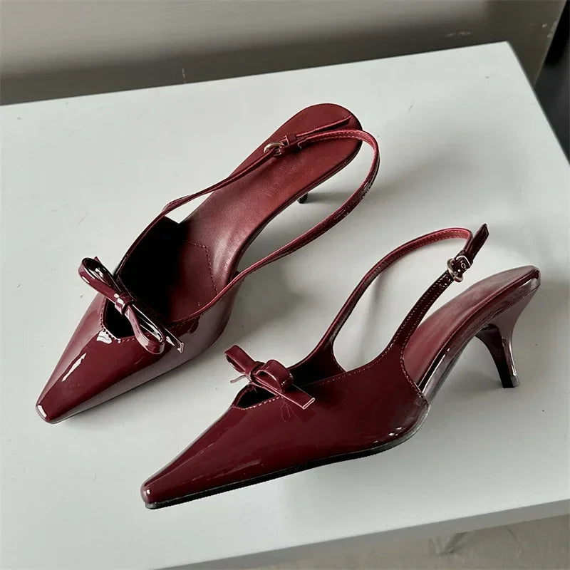 Soufree  -  Luxury Design Pointed Toe Pumps Sandals Woman Elegant Slingbacks Buckle Strap Thin Heels Female Wedding Party Mules Shoes