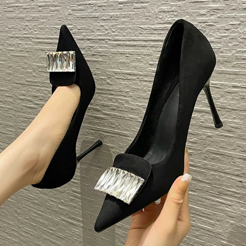 Soufree  -  Pointed Toe Stiletto Heel Women Suede Elegant Office Women Shoes Designer Luxury Pumps Female Comfort Fashion Sexy High Heels