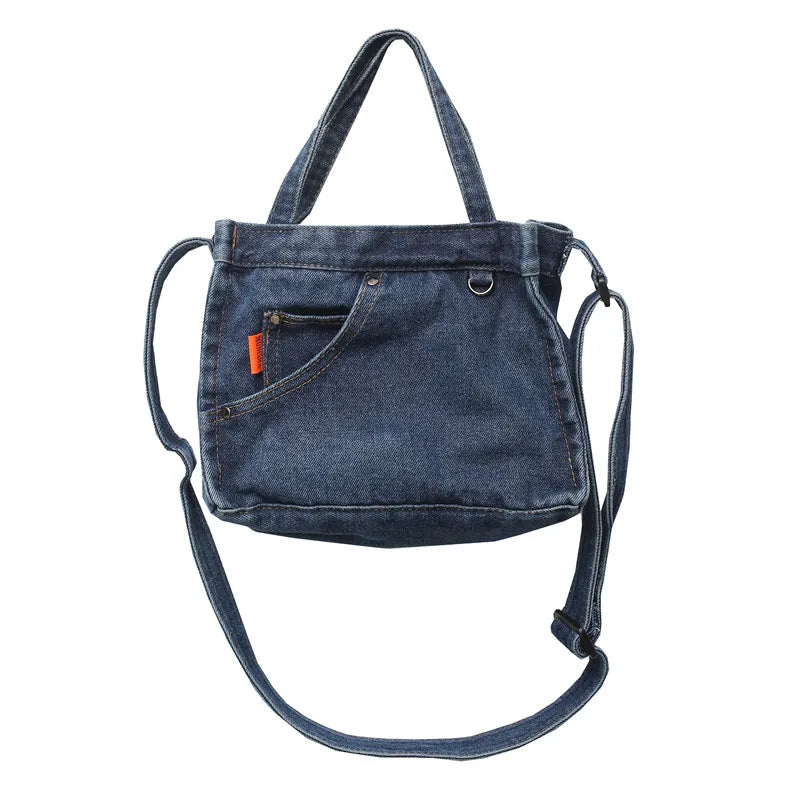 Soufree  -  Denim Women's Bag Jeans Shoulder Cross Bags Unisex Shopping Eco Bag Korean Canvas Messenger Bag Y2K Student Tote Handbags