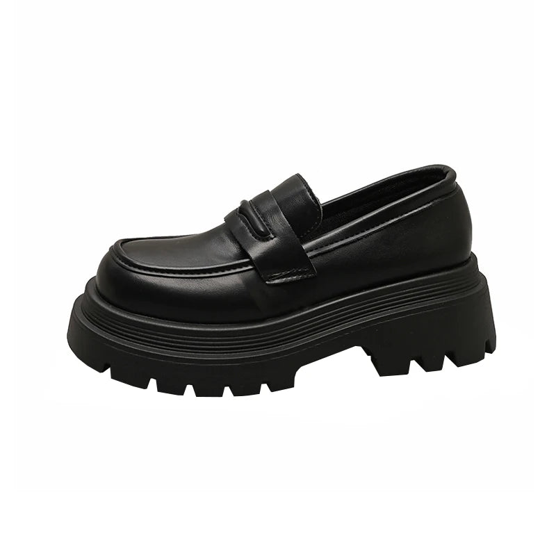 Soufree  -  Shoes Woman Casual Female Sneakers Loafers With Fur Autumn British Style Black Flats Clogs Platform Shallow Mouth Oxfords L