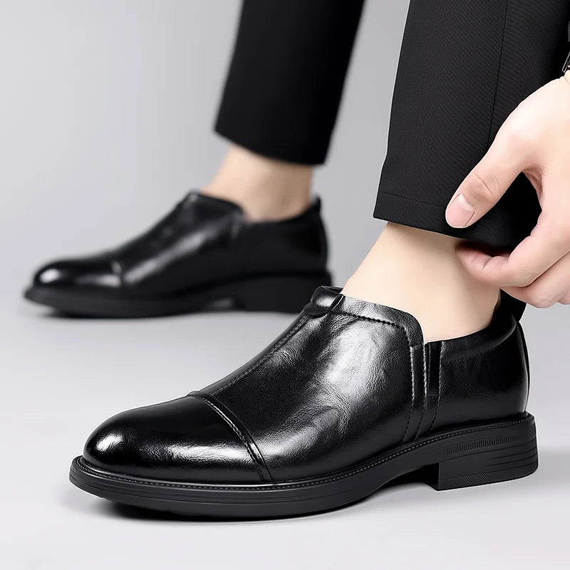 Soufree  -  Men's Fashion Trends Leather Loafers Shoes Men's Formal Party Business Negotiation Social Office Shoes Comfort Round Toe Shoes