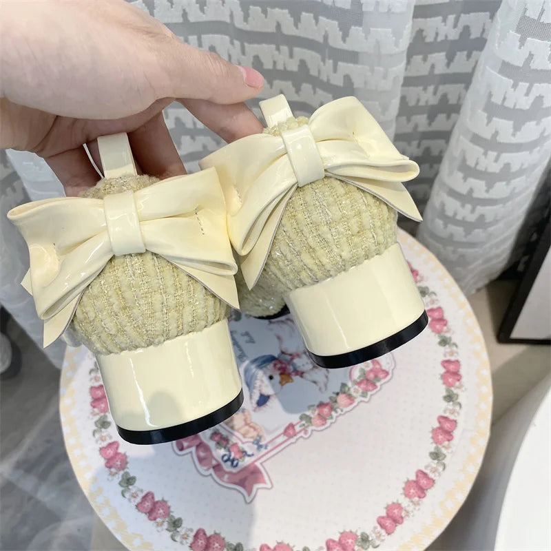 Soufree  -  Cos Loli Tea Party Lolita Shoes Glow in the Night Elegant Cute High Heels Lolita Round Toe LO Sweet Cute Shoes