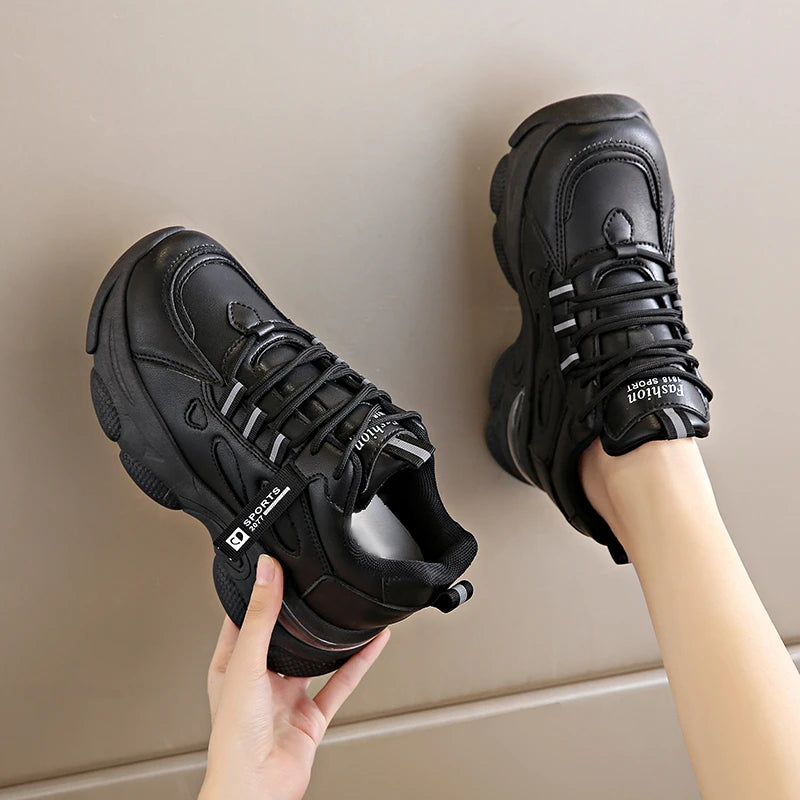 Soufree  -  Autumn Women's Platform Vulcanized Shoes Shockproof Air Cushion Sneakers Women Thick Bottom Non-Slip Casual Walking Shoes