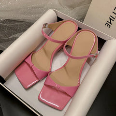 Soufree  -  Wedge Sandals Women Square Toe Slingback High Heels Open-toe Flip Flop Women Summer Fashion Brand Designer Slippers Female Pumps