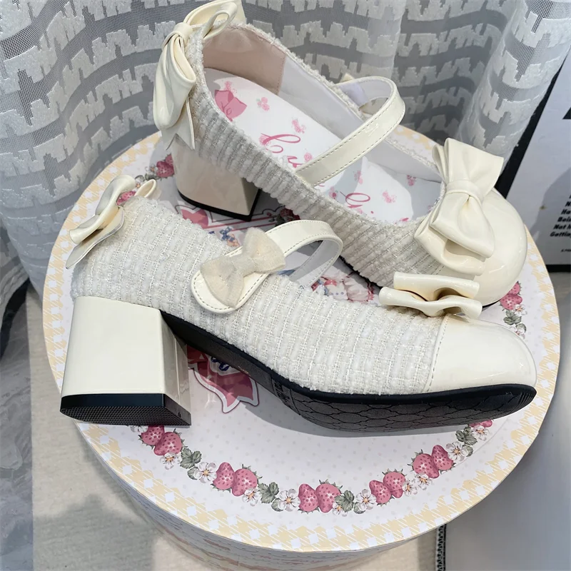 Soufree  -  Cos Loli Tea Party Lolita Shoes Glow in the Night Elegant Cute High Heels Lolita Round Toe LO Sweet Cute Shoes