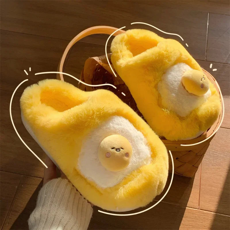 Soufree  -  Women Floor Soft Soled Slippers Fluffy Cozy Home Cotton Shoes Ladies Indoor Winter Indoor Anti Slip House Fluffy Cotton Slippers