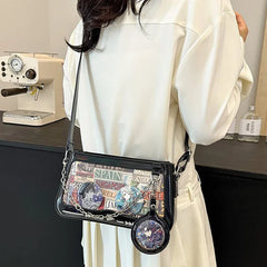 Soufree  -  Y2K Women Ita Bags Fashion Aesthetic Dazzling E Girl Crossbody Shoulder Bags Punk Chains Subculture DIY Badge Bolso Mujer