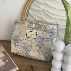 Soufree  -  Flower Women's Makeup Bags Travel Toiletries Wash Bags Large Beauty Cosmetic Bag Multifunction Canvas Handbags Storage Organizer