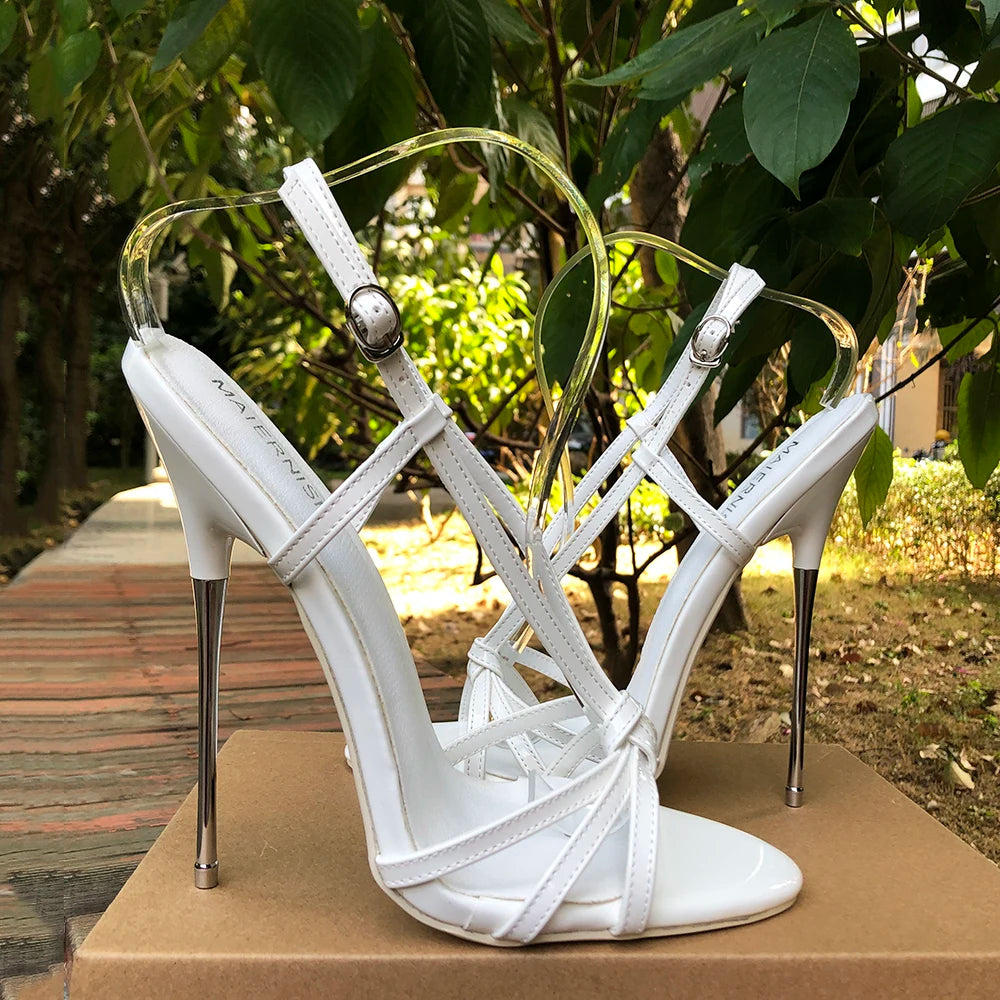 Soufree  -  16cm Extreme High Heel Sandals Sexy Women Stilettos Pumps Fetish Ankle Strap Show Model Party SM Man Unisex Shoes Size46