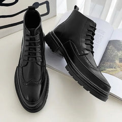 Soufree  -  British Style Platform Work Shoes Brogue Men Boots Size 38-44