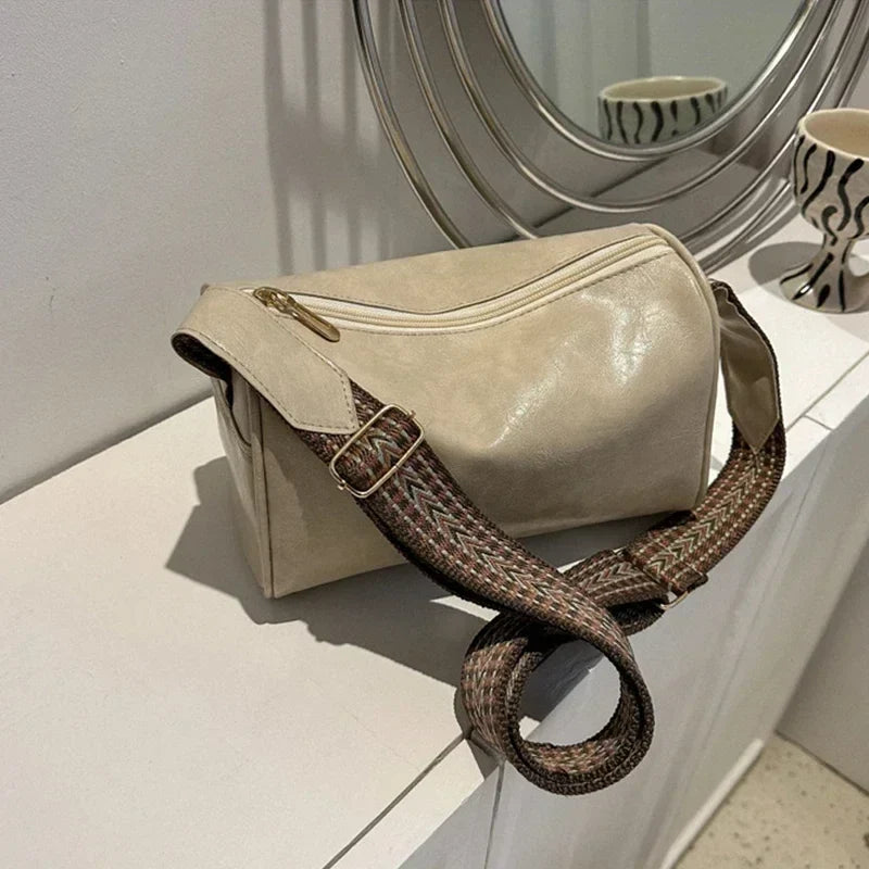 Soufree  -  designer bags Vintage Shoulder Bag for Women Fashion Wide Strap Crossbody Bag Retro Pillow Messenger Handbag Ladies Tote Clutchs Purses Tote