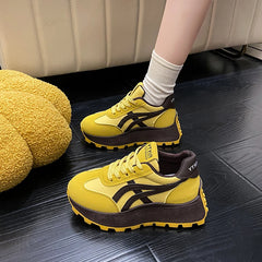 Soufree  -  Sneakers Leather Platform Shoes New Fashion Women Leisure Light Anti-slip Green Running Luxury Shoe Fashion Designer Women Shoes