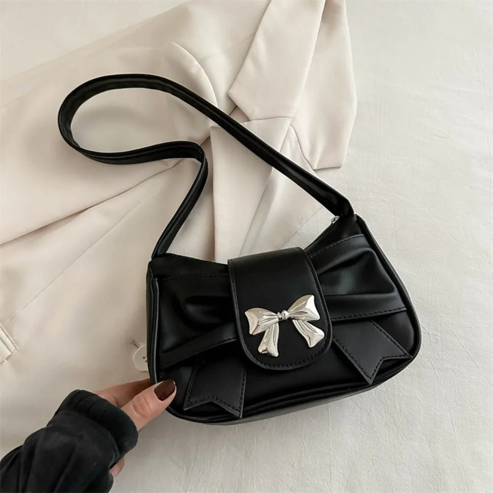 Soufree  -  Trendy Shoulder Bag Hot Sale Casual PU Leather Totes Bag Retro Large Capacity Business Women's Bag Lady Bow Handbag Underarm Bag