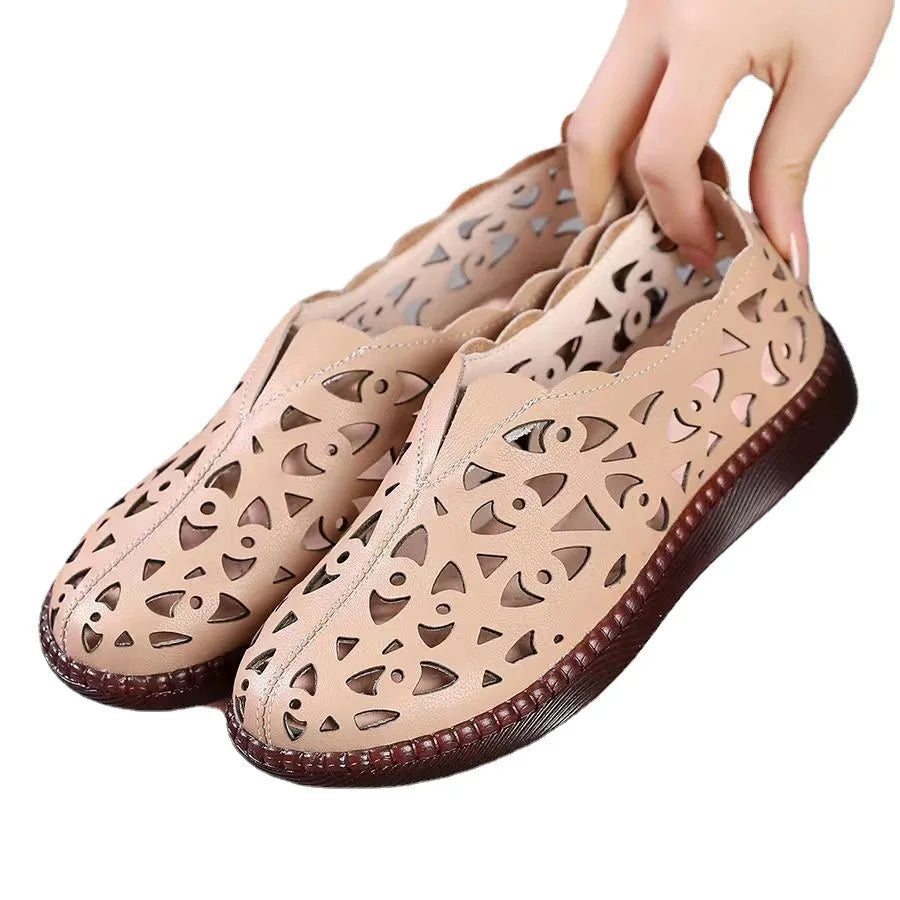 Soufree  -  Sandals Comfortable Platform Women Casual Slippers Embroider Breathable Colorful Ethnic Flat Outdoor Beach Sandalias Mujer