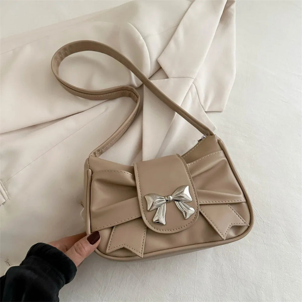 Soufree  -  Trendy Shoulder Bag Hot Sale Casual PU Leather Totes Bag Retro Large Capacity Business Women's Bag Lady Bow Handbag Underarm Bag