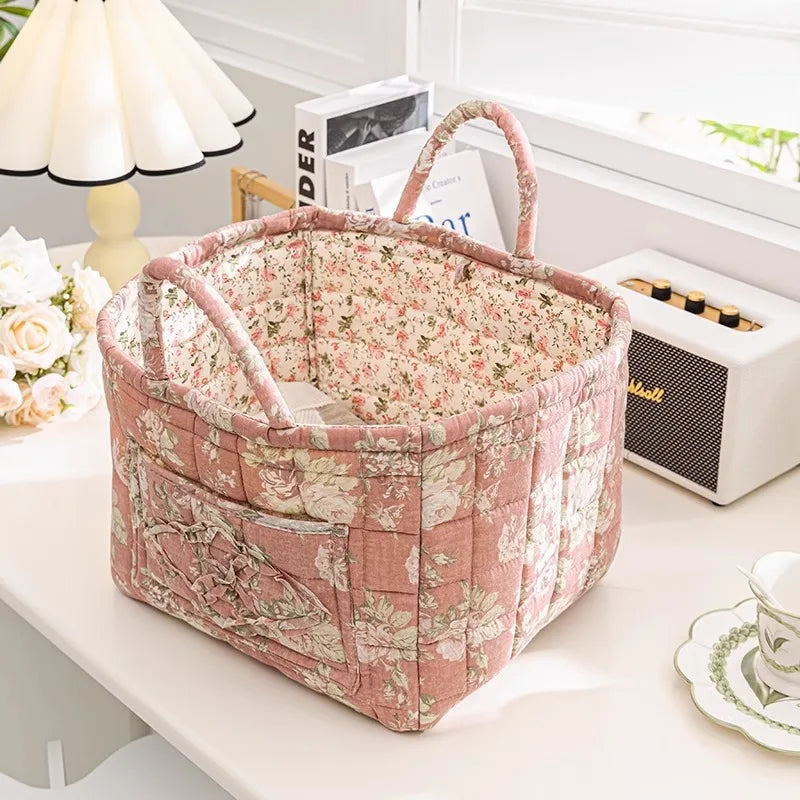 Soufree  -  Sweet Floral Women's Bento Handbags Retro Patchwork Ladies Tote Shoulder Bags Retro Flower Female Storage Shopper Bag Purse