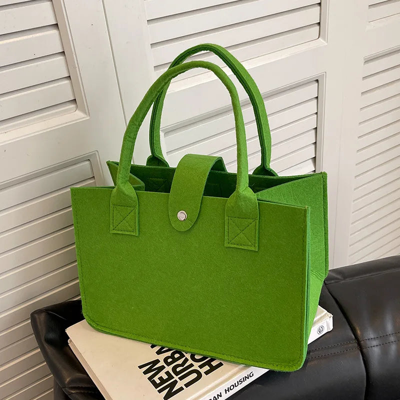 Soufree  -  New Shopping Handbag Women's Handbag Large Capacity Open Fashion Felt Shopping Designer Tote Woven Bag Shop Online China