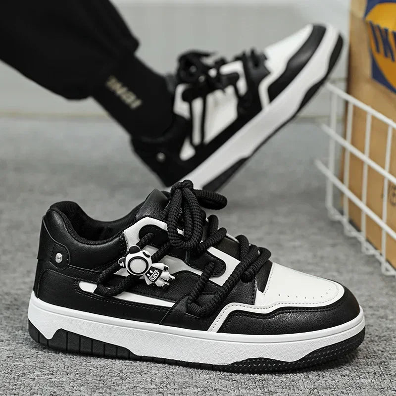 Soufree  -  Men's Skateboard Shoes Comfortable and Breathable Vulcanized Shoes Fashionable Lace-up Platform Shoes Sapato Masculino