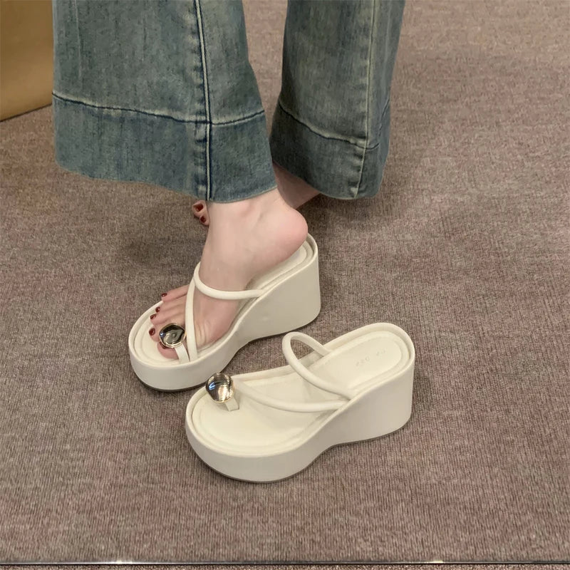 Soufree  -  Summer Clip Toe Women Slipper Fashion Comfort Platform Wedges Heel Slides Ladies Outdoor Beach Sandal Shoes