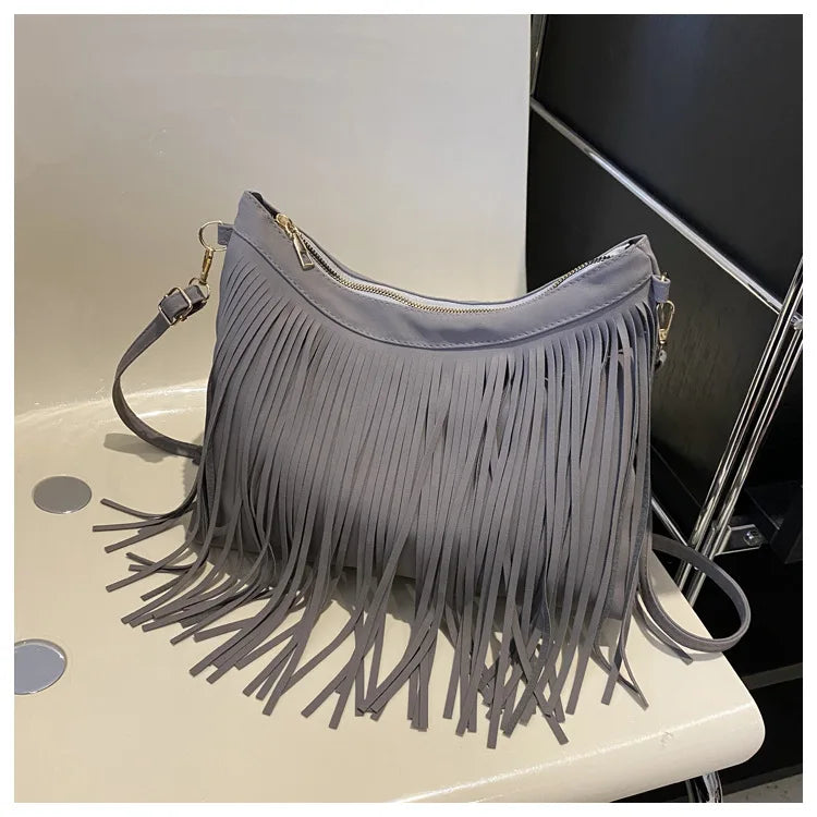 Soufree  -  handbag big original brand women bags brands replica retro large capacity tassel bag