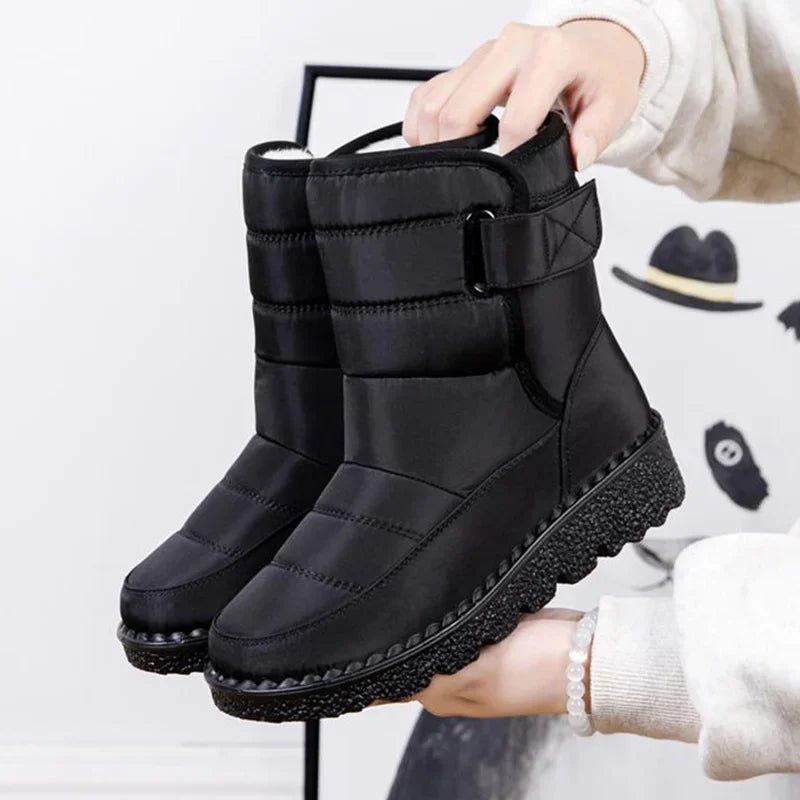 Soufree  -  Boots Women Non Slip Waterproof Winter Snow Boots Platform Shoes for Women Warm Ankle Boots Cotton Padded Shoes Botas De Mujer