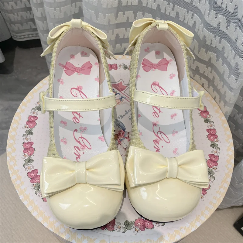 Soufree  -  Cos Loli Tea Party Lolita Shoes Glow in the Night Elegant Cute High Heels Lolita Round Toe LO Sweet Cute Shoes