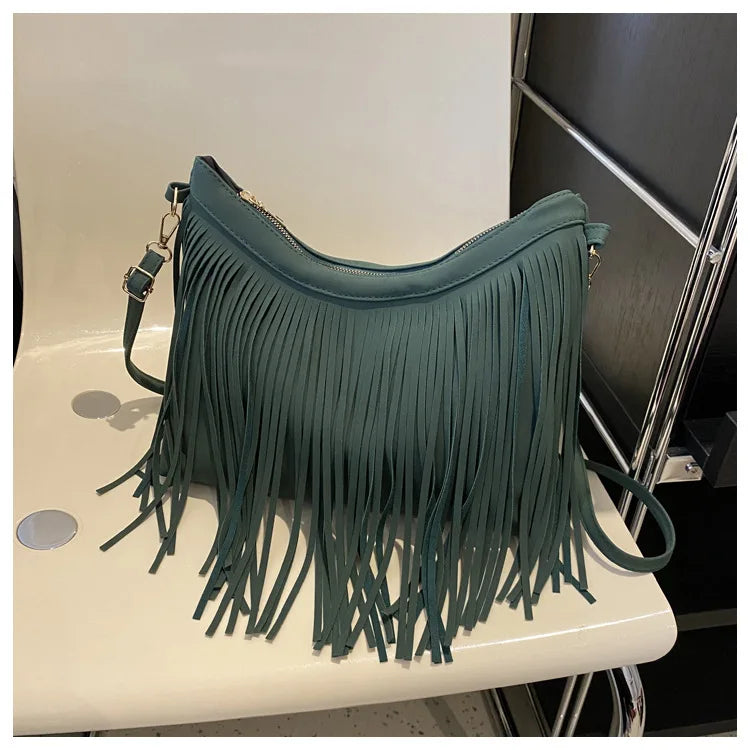 Soufree  -  handbag big original brand women bags brands replica retro large capacity tassel bag